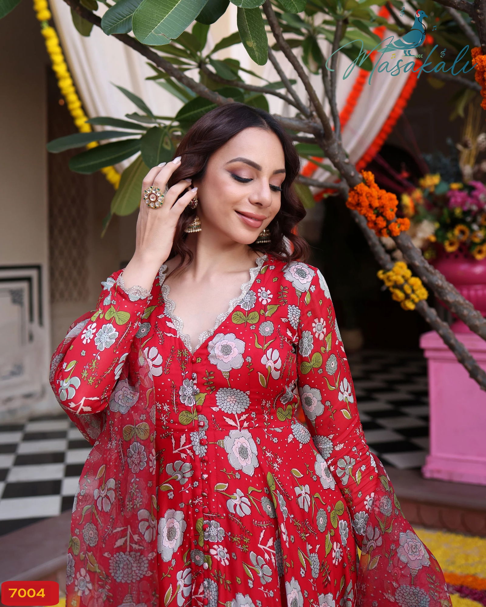Masakali Vol 07 Masleen Printed Long Anarkali Kurtis With Bottom Dupatta Wholesale Market In Surat
